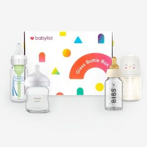 Babylist Glass Bottles Box NIB set of 4 glass baby bottles